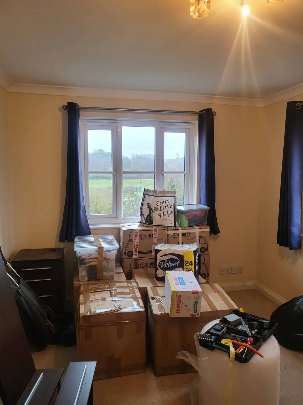Belongings packed into boxes ready for a move